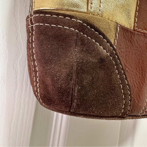 Coach Crossbody Patchwork Shoulder Bag Brown Multi - Picture 6 of 16